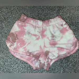 Pink tie dye 3” shorts with pockets